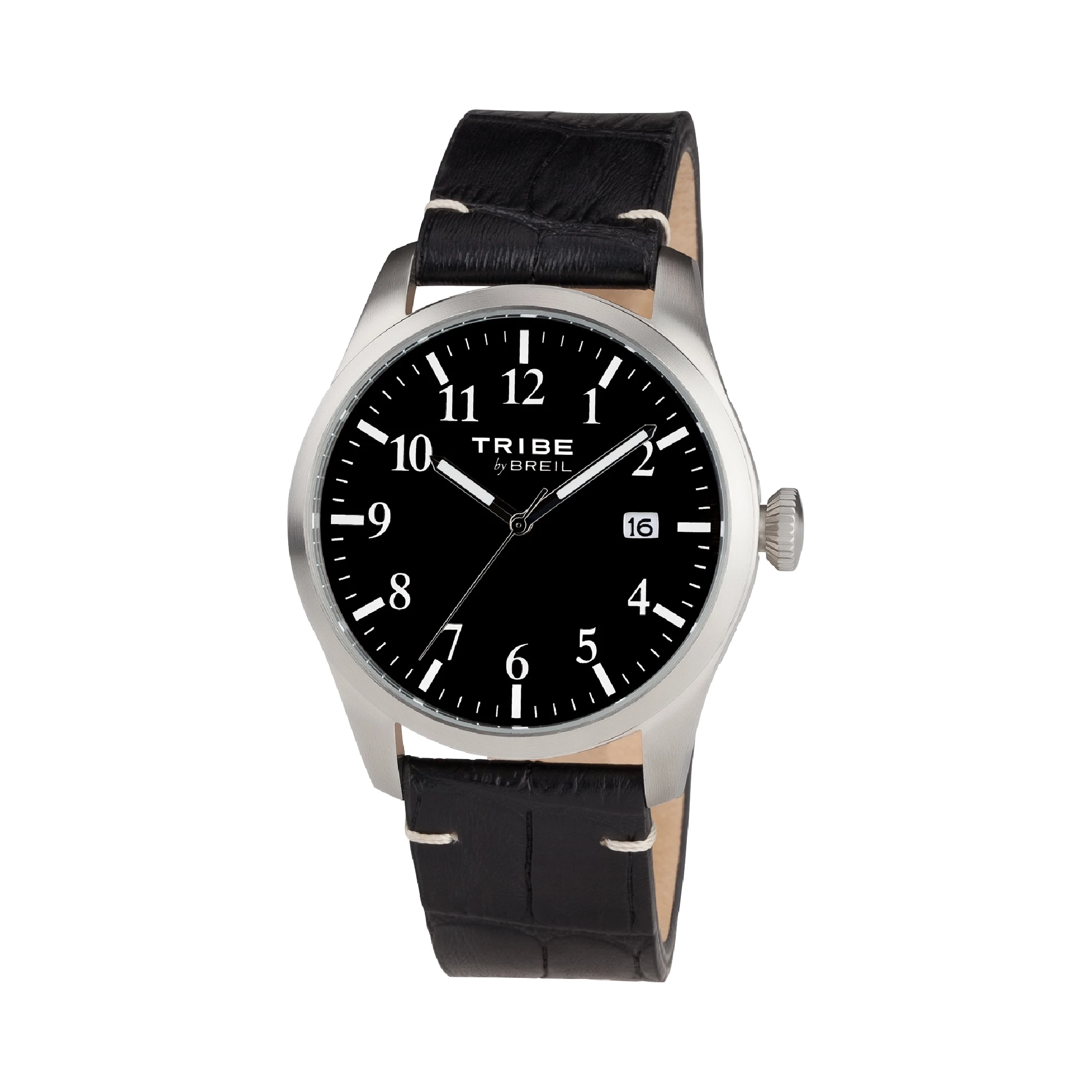 CLASSIC ELEGANCE - WATCH WITH BLACK DIAL AND WHITE INDICES - 1 - EW0193 | Breil
