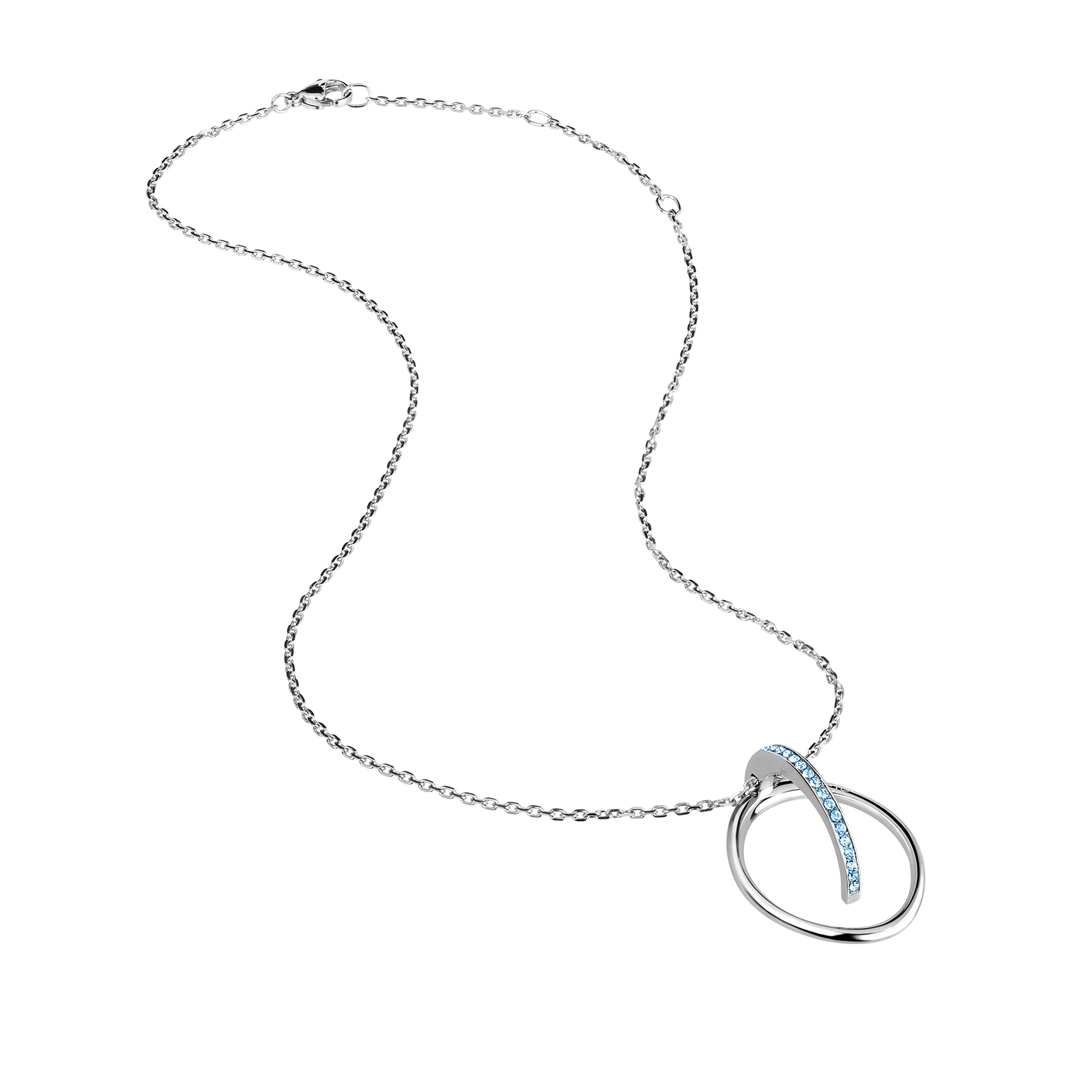 MEZZANOTTE - NECKLACE IN POLISHED STEEL AND BLUE CRYSTALS - 4 - TJ2186 | Breil