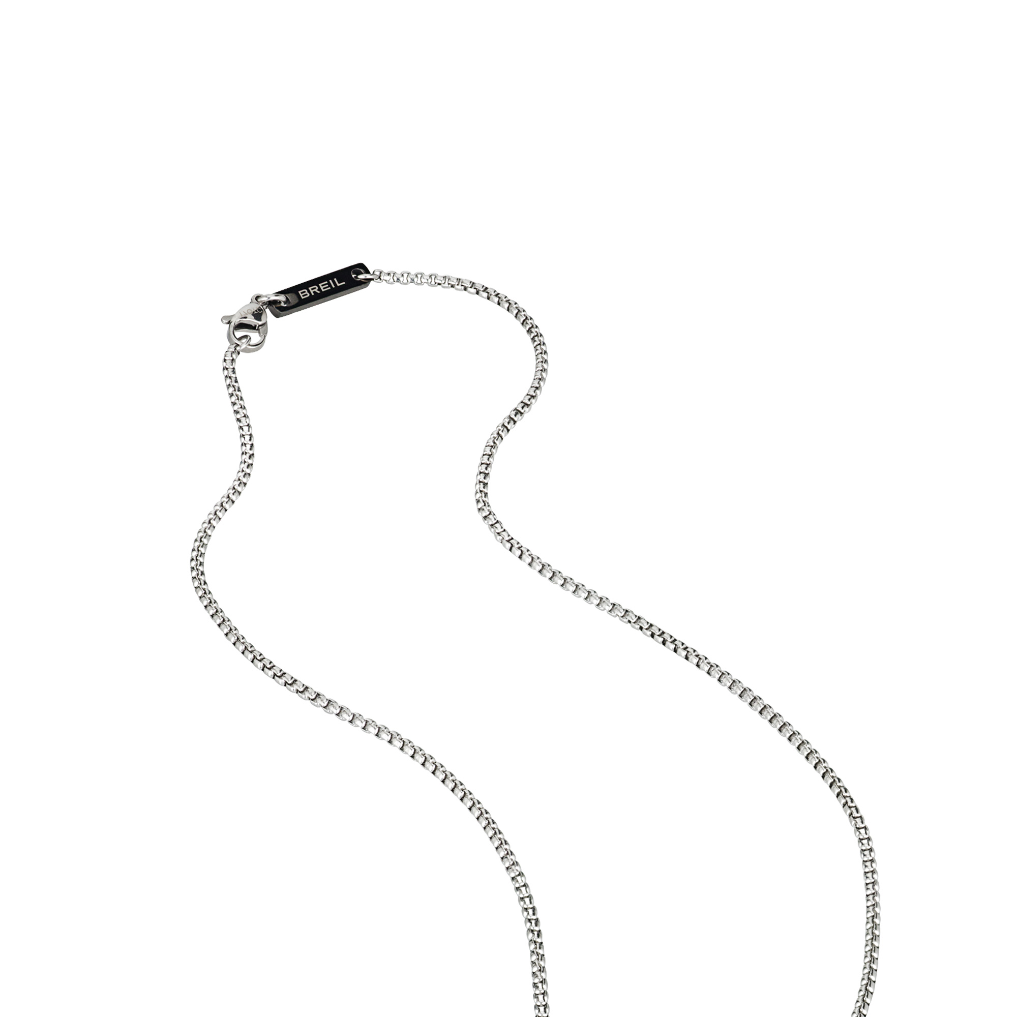 ZODIAC - BLACK SILICON AND STAINLESS STEEL NECKLACE WITH A 9K IP ROSE DETAIL - 2 - TJ2306 | Breil