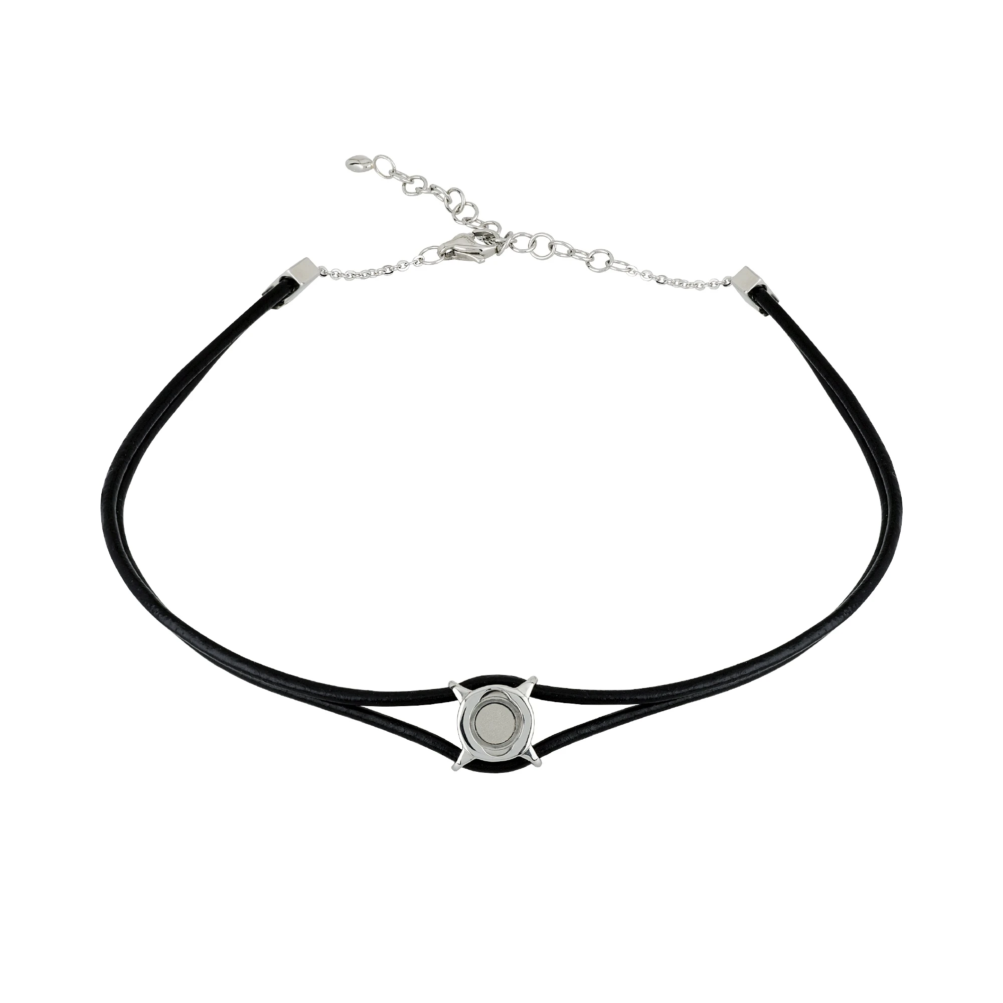 BREIL STONES - BLACK LEATHER CHOKER WITH CENTRAL STAINLESS STEEL SETTING - 1 - TJ2331 | Breil