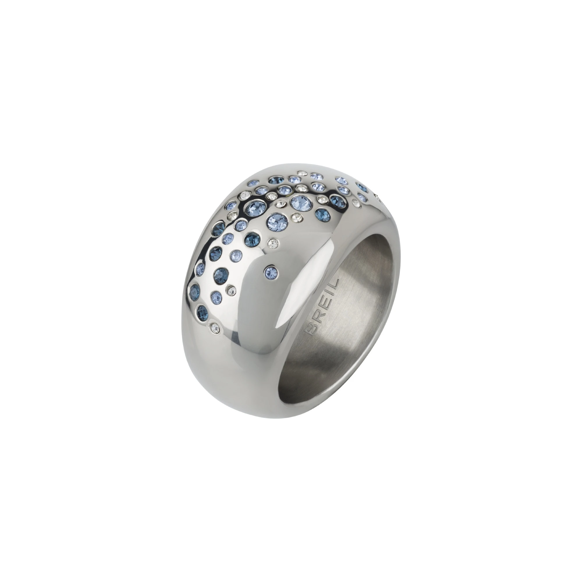 ILLUSION - POLISHED STAINLESS STEEL RING WITH CRYSTALS - 1 - TJ2632_ | Breil