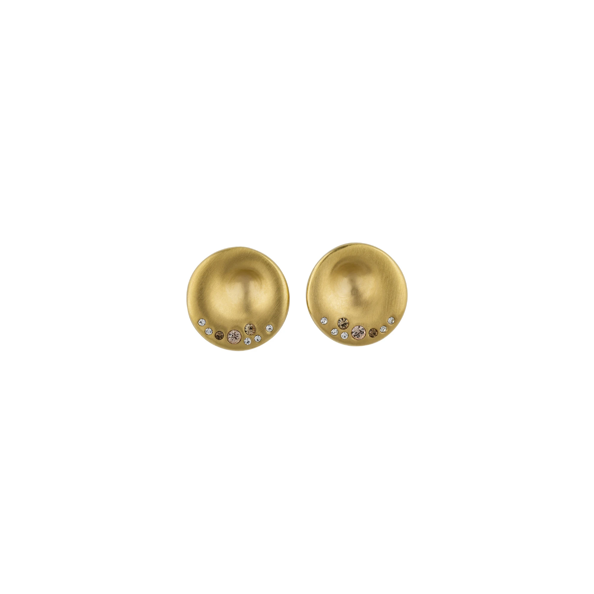 ILLUSION - SATIN IP LIGHT GOLD STAINLESS STEEL EARRINGS WITH CRYSTALS - 1 - TJ2653 | Breil