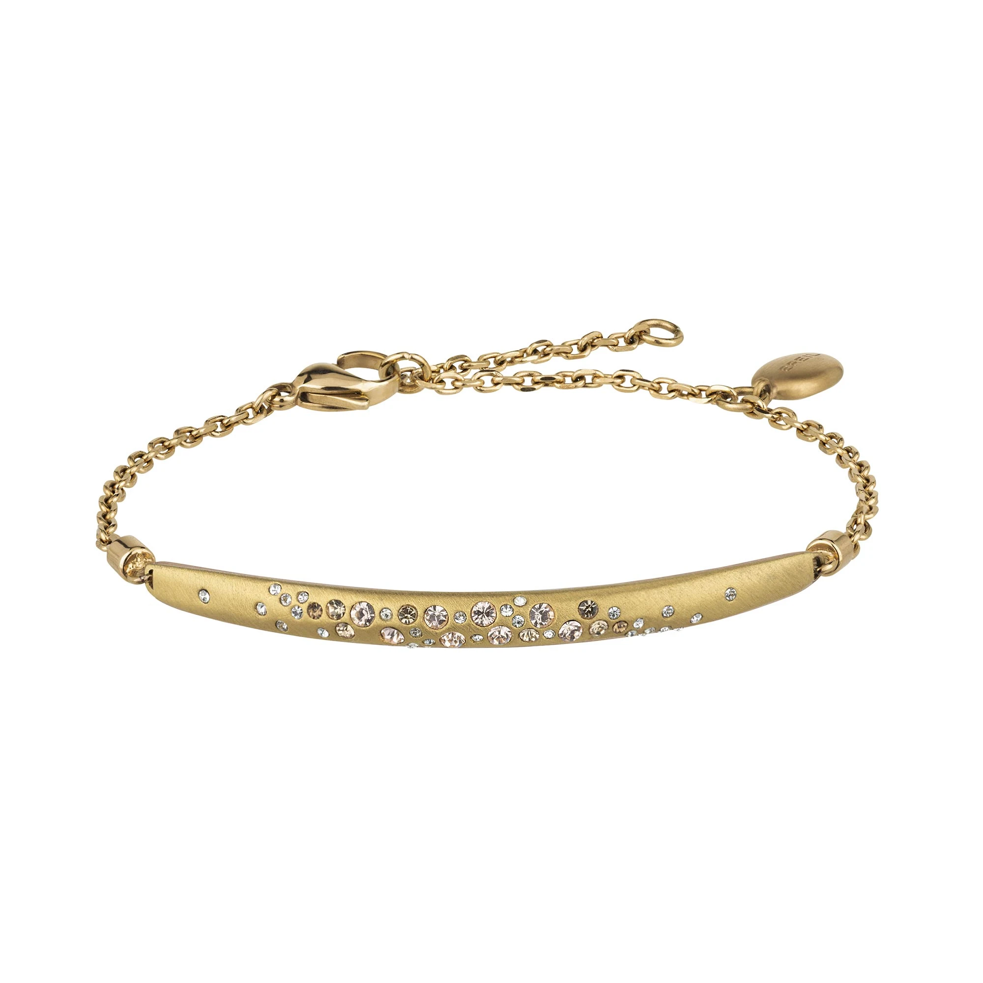 ILLUSION - SATIN IP LIGHT GOLD STAINLESS STEEL BRACELET WITH CRYSTALS - 1 - TJ2656 | Breil