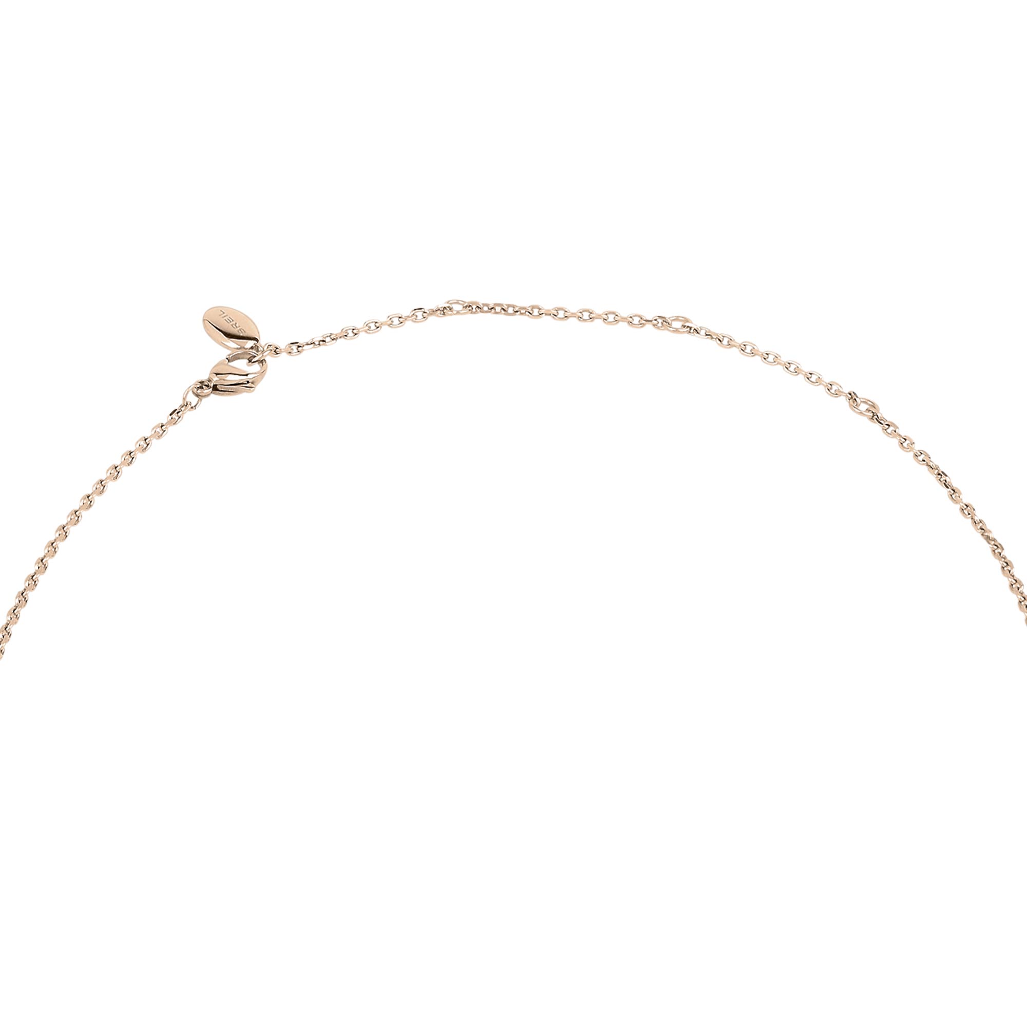 ILLUSION - SATIN IP ROSE STAINLESS STEEL NECKLACE WITH DROP SHAPE PENDANT AND CRYSTALS - 2 - TJ2700 | Breil