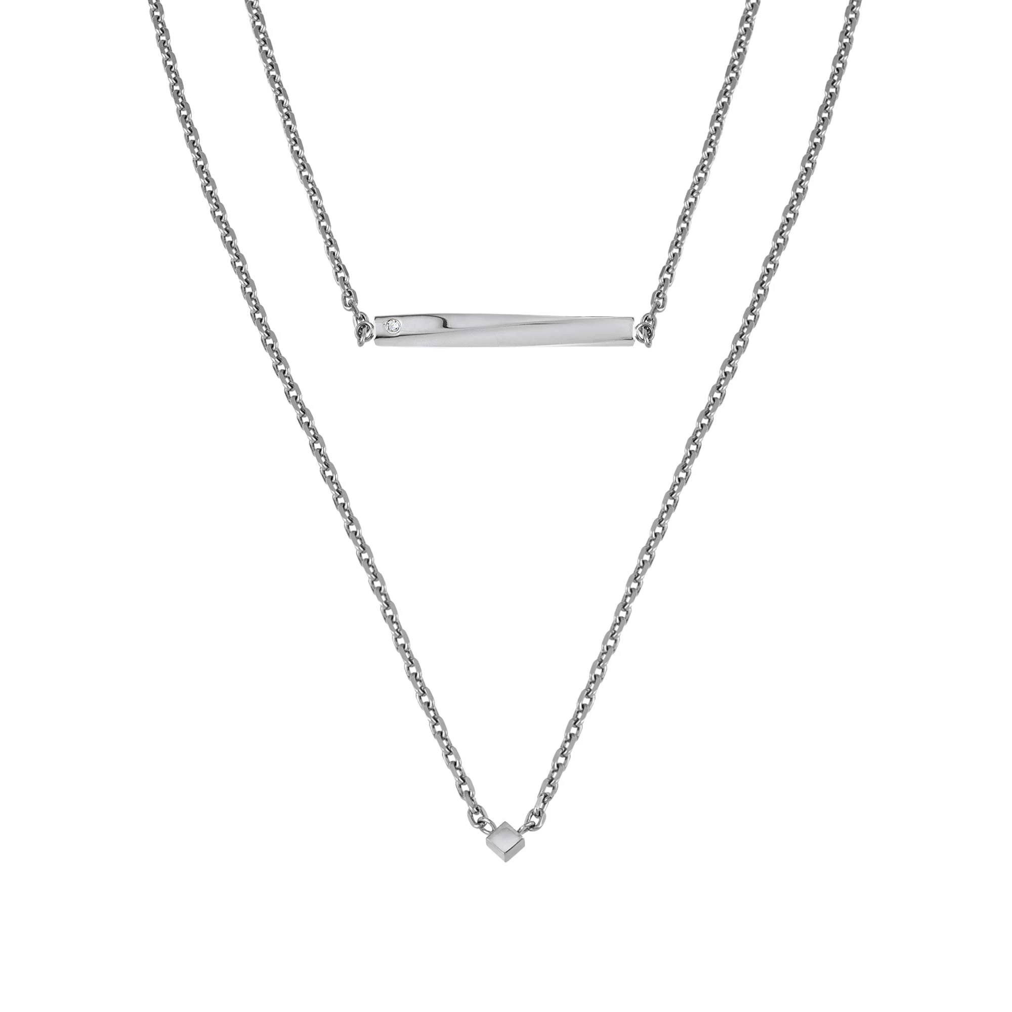 B ESSENTIAL - STEEL NECKLACE WITH NATURAL DIAMOND - 1 - TJ3009 | Breil
