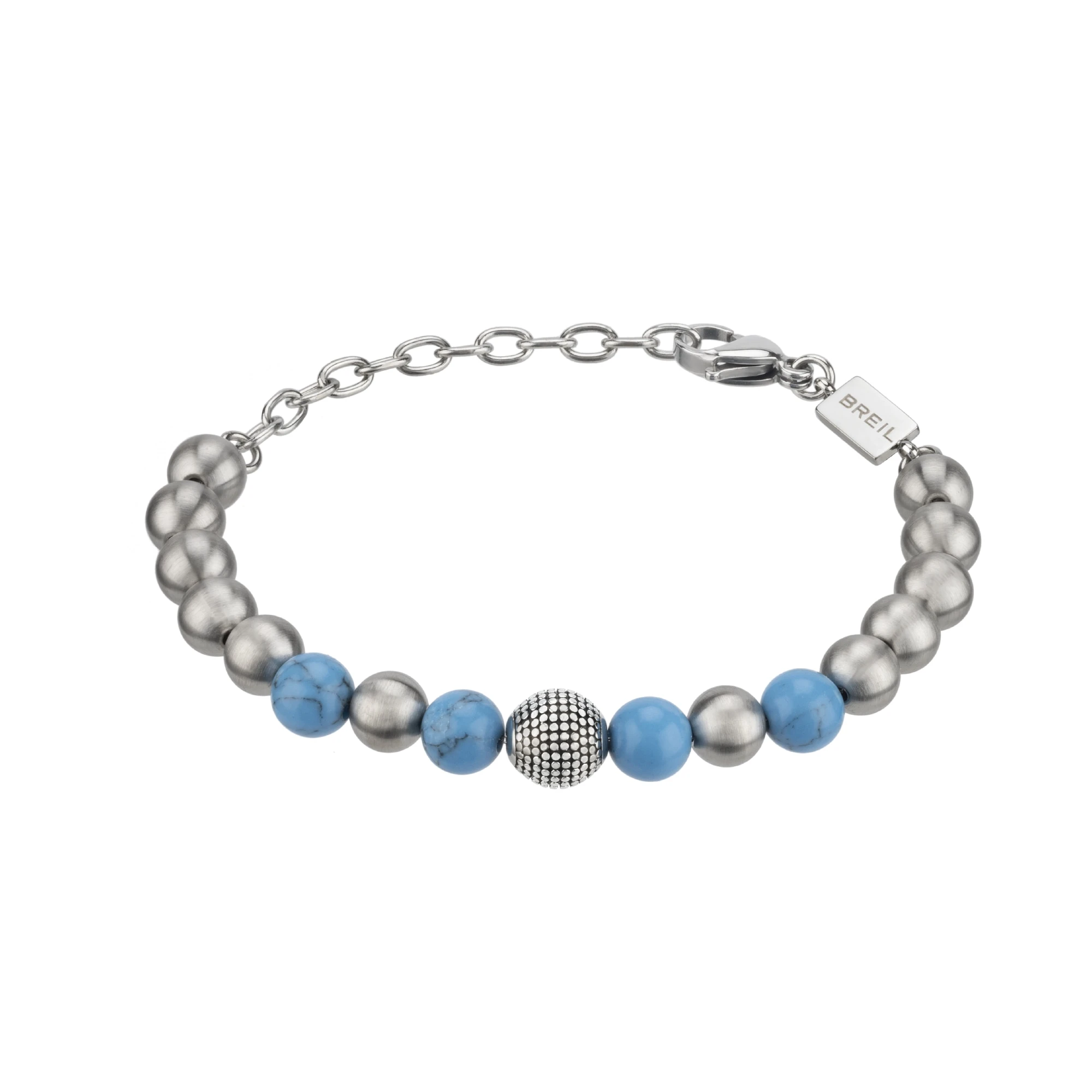 B FENCE - STAINLESS STEEL BRACELET WITH TURQUOISE STONE - 1 - TJ3142 | Breil