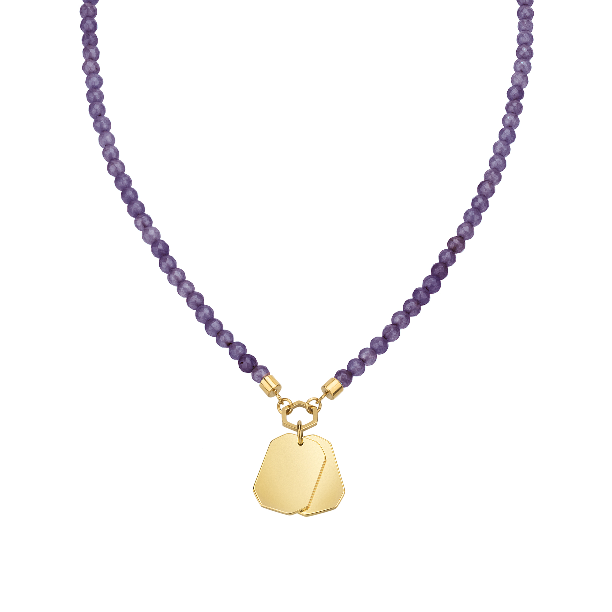 PRIVATE CODE - AMETHYST NECKLACE WITH IP GOLD STEEL PENDANT - 2 - TJ3151 | Breil