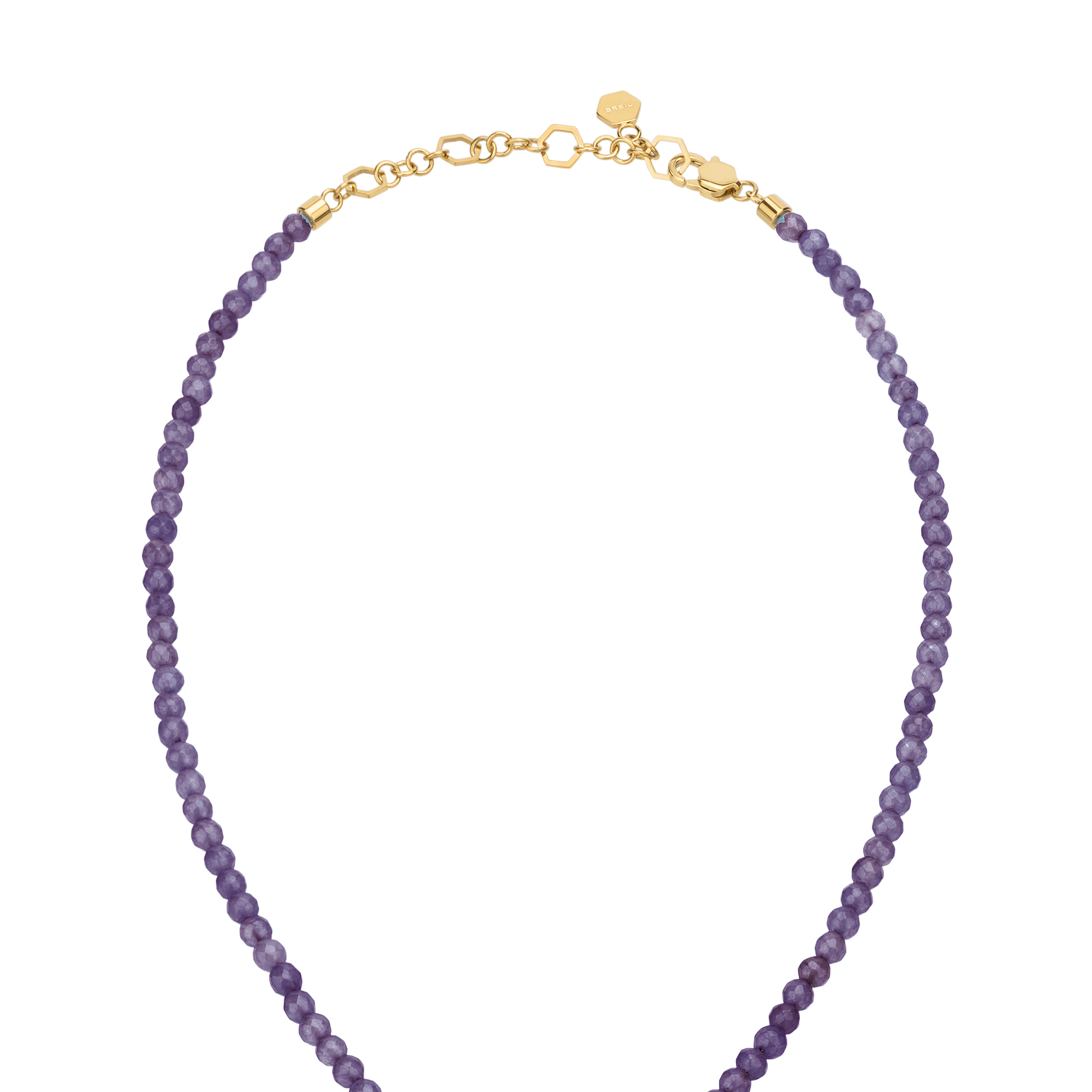 PRIVATE CODE - AMETHYST NECKLACE WITH IP GOLD STEEL PENDANT - 3 - TJ3151 | Breil