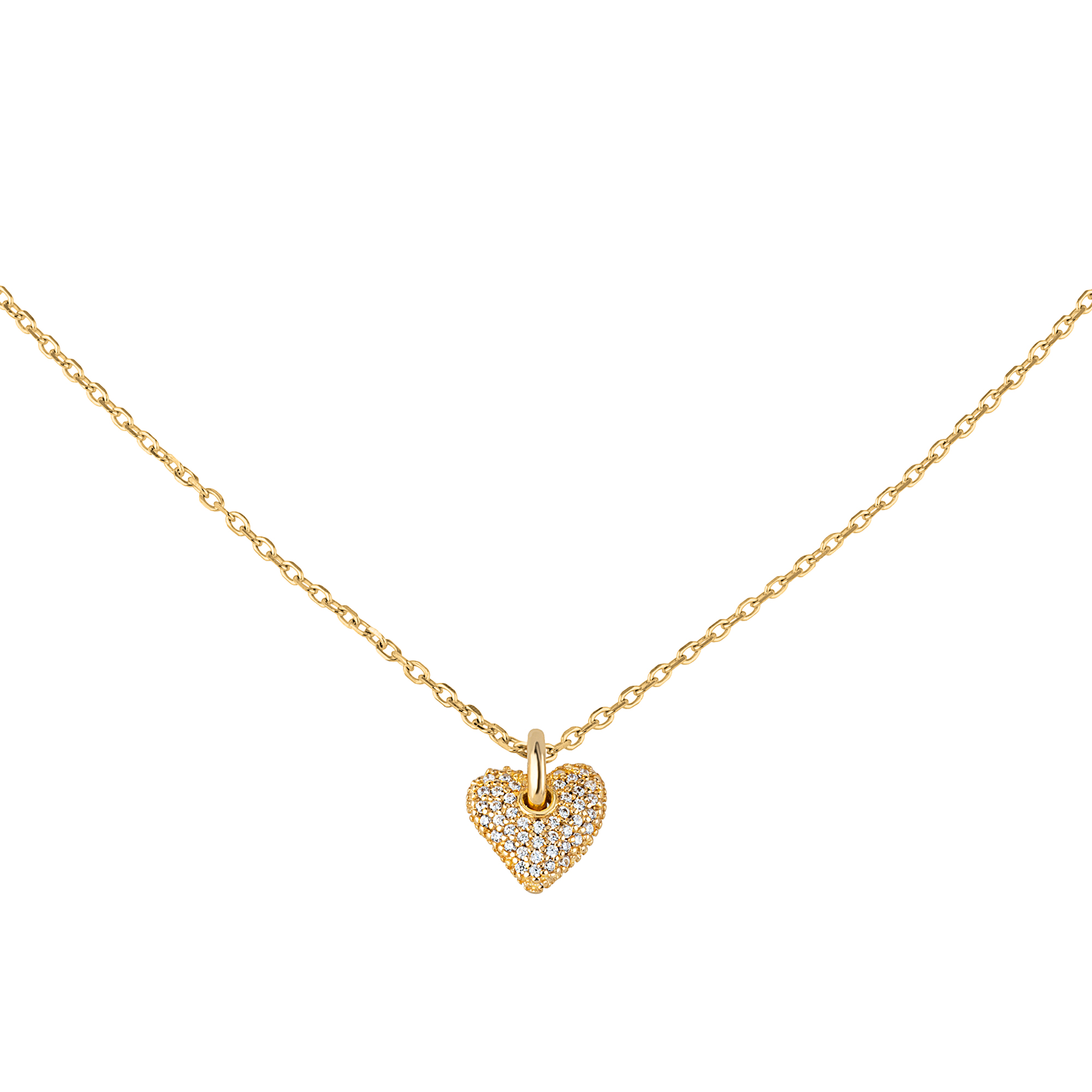 DARLING - 18K GOLD PLATED SILVER CHAIN AND PENDANT WITH CUBIC ZIRCONIA - 2 - TJ3156 | Breil