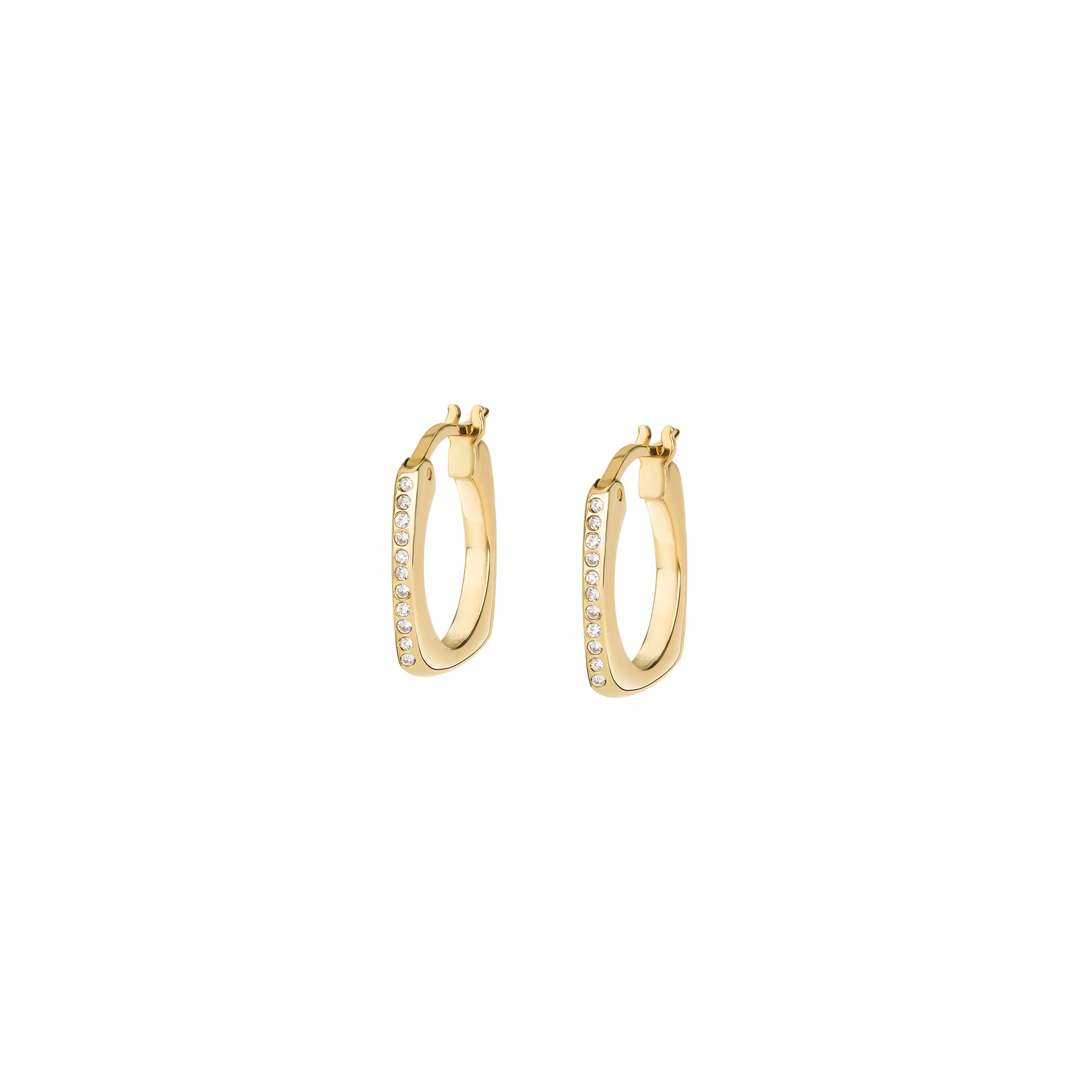 NEW TETRA - IP GOLD STEEL EARRINGS WITH CRYSTALS - 1 - TJ3158 | Breil
