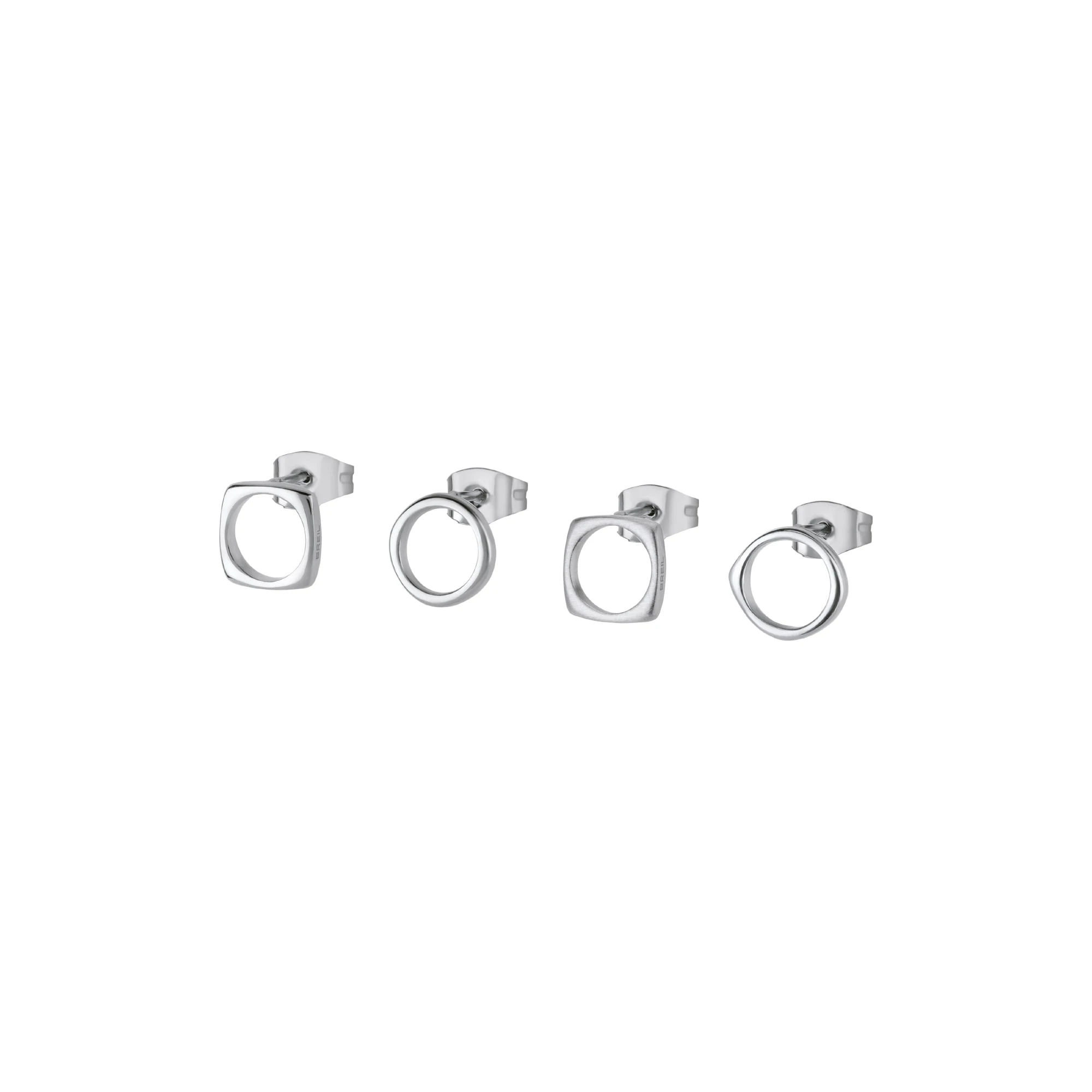 NEW TETRA - SET OF 4 BILUX STEEL EARRINGS - 1 - TJ3163 | Breil