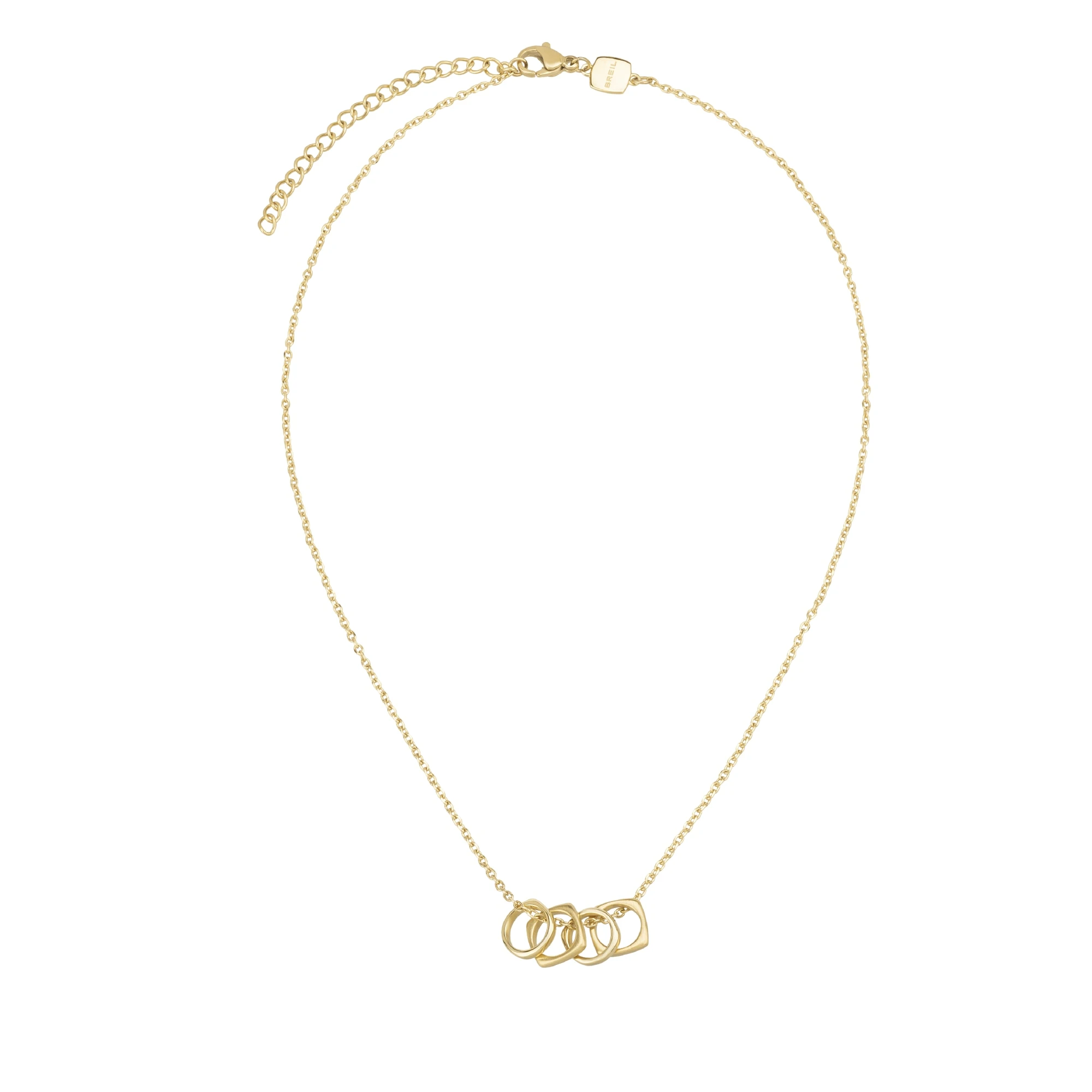 NEW TETRA - IP GOLD STEEL NECKLACE WITH MICRO-CHAIN AND PENDANTS - 1 - TJ3166 | Breil
