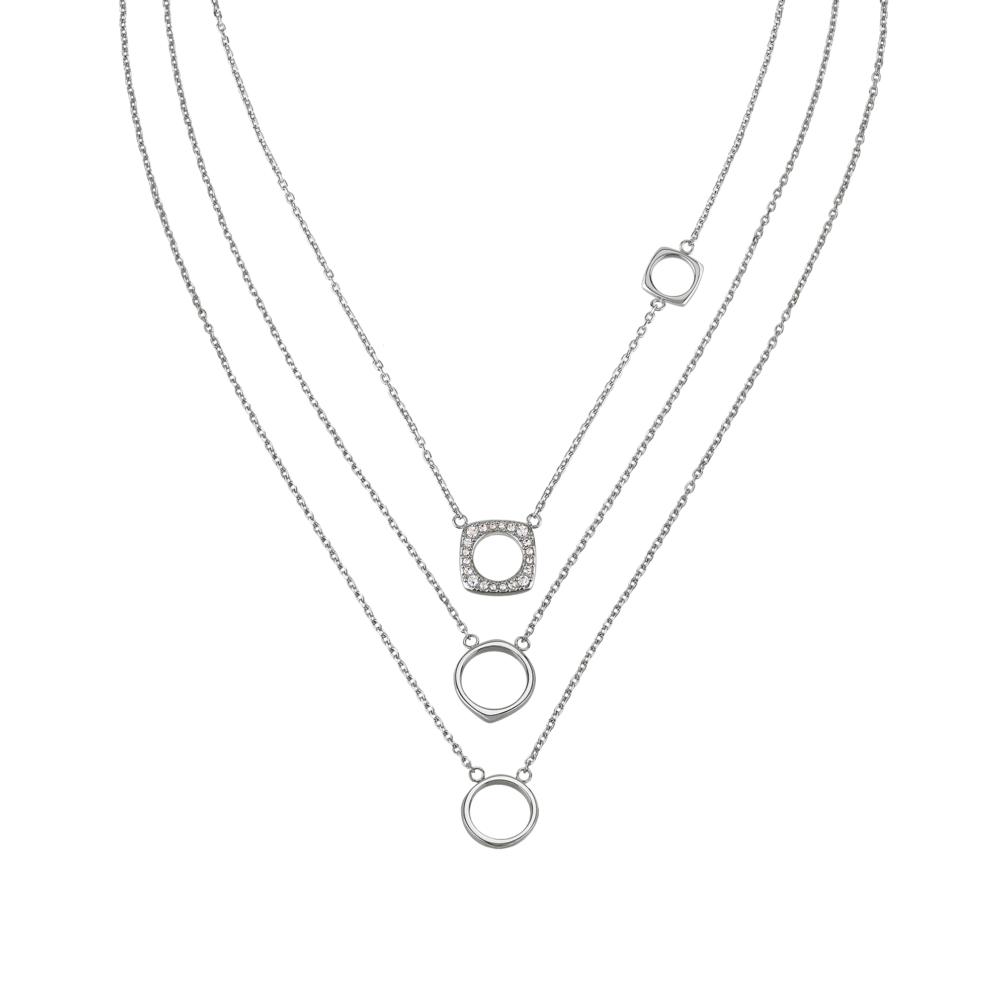 NEW TETRA - SET OF 2 STAINLESS STEEL NECKLACES - 4 - TJ3169 | Breil