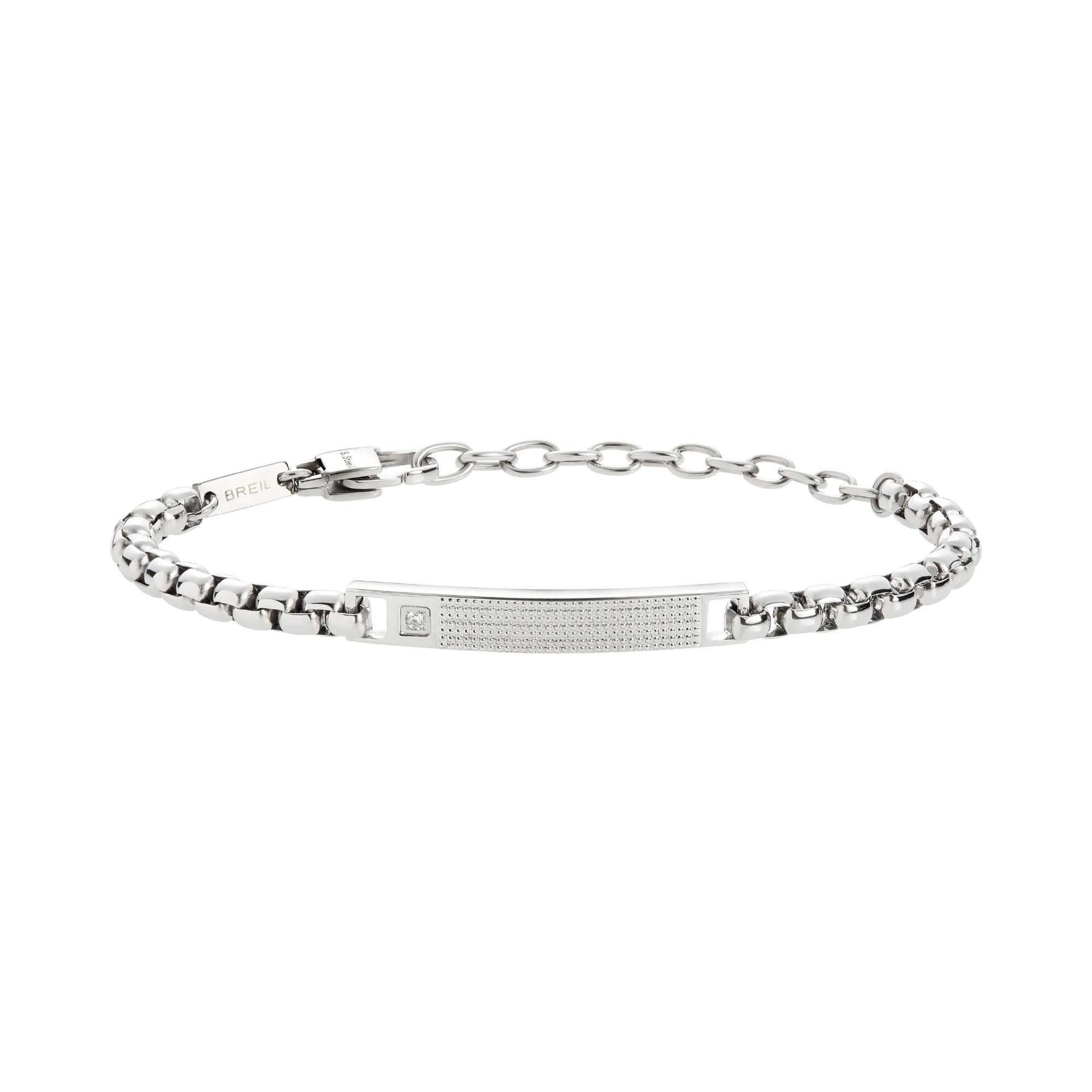 TAG AND CROSS - STAINLESS STEEL BRACELET WITH CUBIC ZIRCONIA - 1 - TJ3224 | Breil
