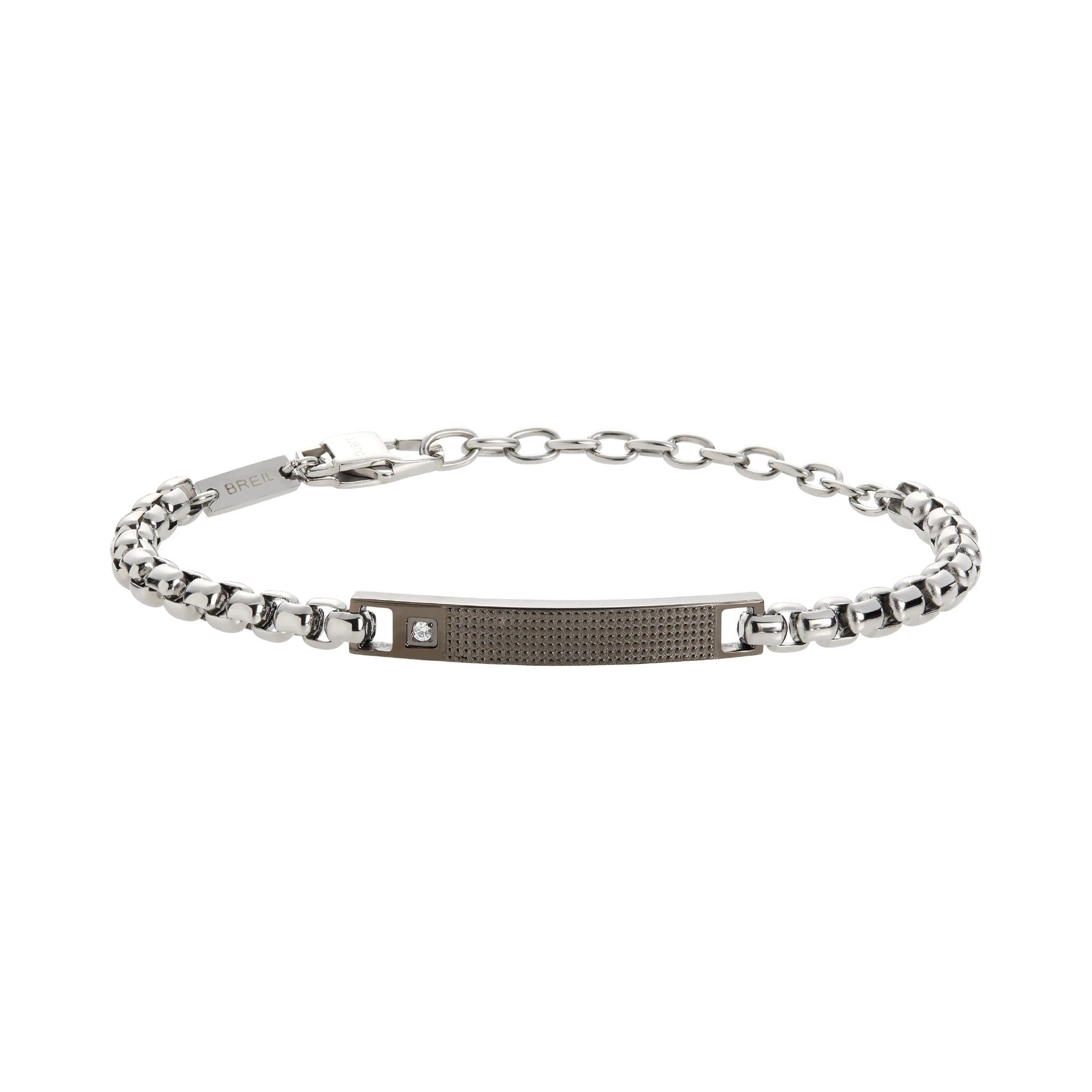 TAG AND CROSS - TWO-COLOR STEEL BRACELET WITH CUBIC ZIRCONIA - 1 - TJ3226 | Breil