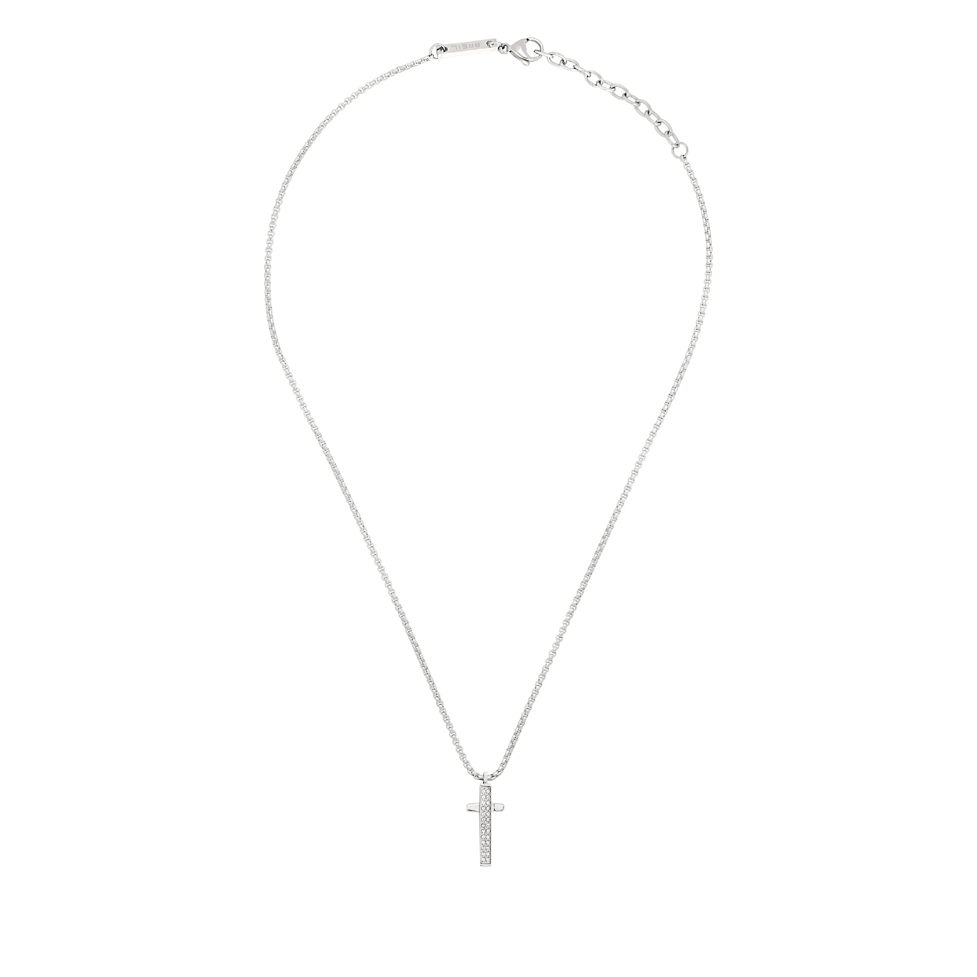 LIGHT ROW - STAINLESS STEEL NECKLACE WITH CUBIC ZIRCONIA - 1 - TJ3360 | Breil